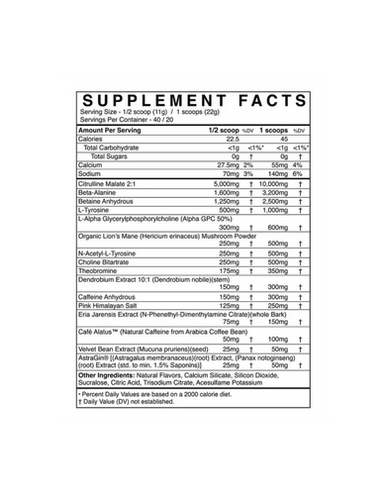 BLACK MARKET PRE WORKOUT 40 SERV